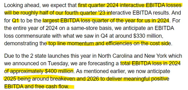 Penn Entertainment's long-term guidance