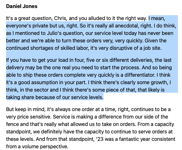 WIRE Q4 FY 2023 Earnings Conference Call Transcript