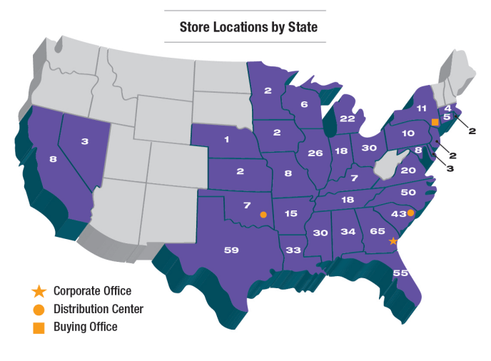 Citi Trends store locations by state