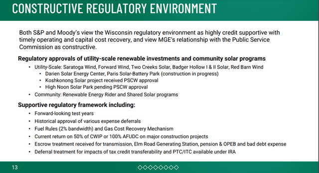 MGEE's regulatory environment.