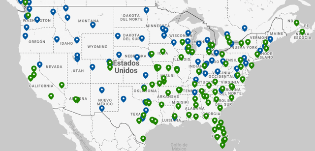 Location of Brass Pro and Cabela's stores