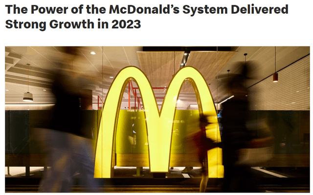 McDonald's system delivered strong growth in 2023 banner