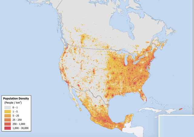 North America Population Density