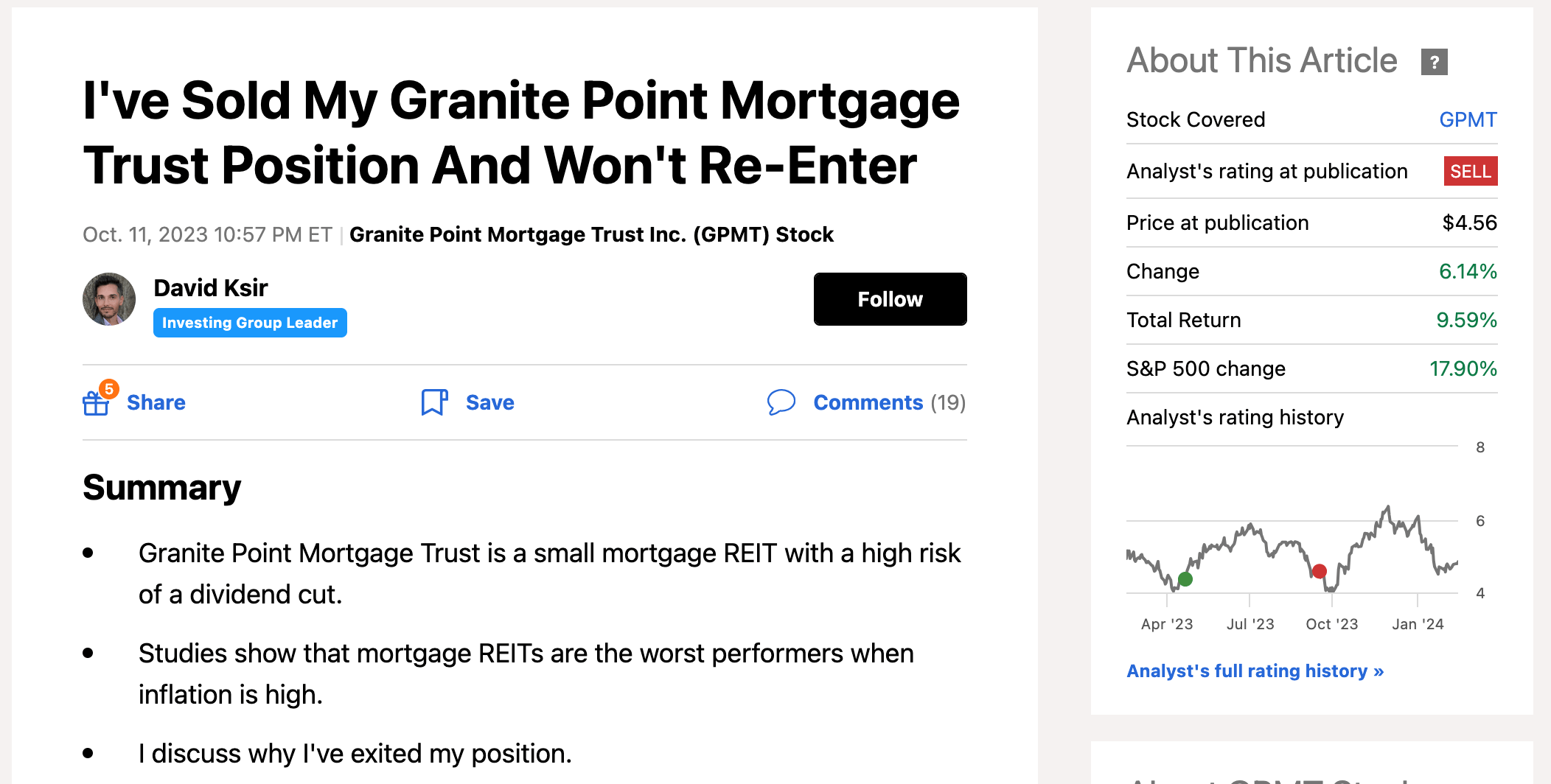 Granite Point Mortgage Trust: Write-Offs Are Accelerating (NYSE:GPMT ...