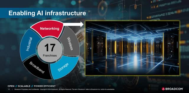 The image shows five sustainable franchises on the semiconductor side of the company that management focuses on.