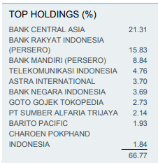 Indonesia ETF top holdings
