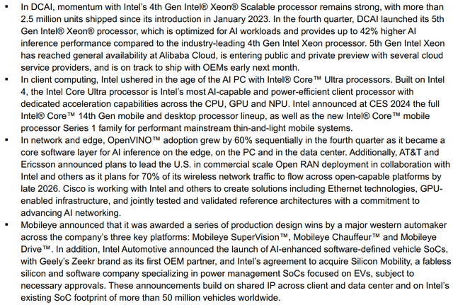 Intel releases fourth quarter 2023 financial report