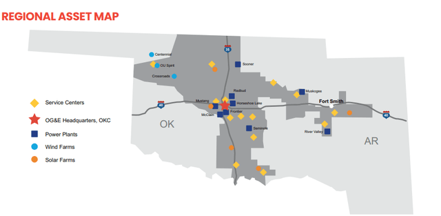 OGE Energy Service Territory & Facilities