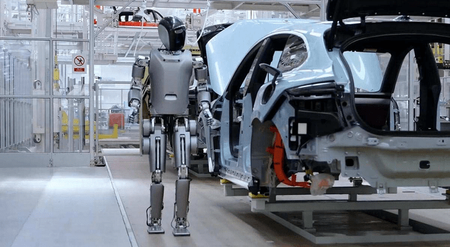 Nio testing use of humanoid robots on factory production line