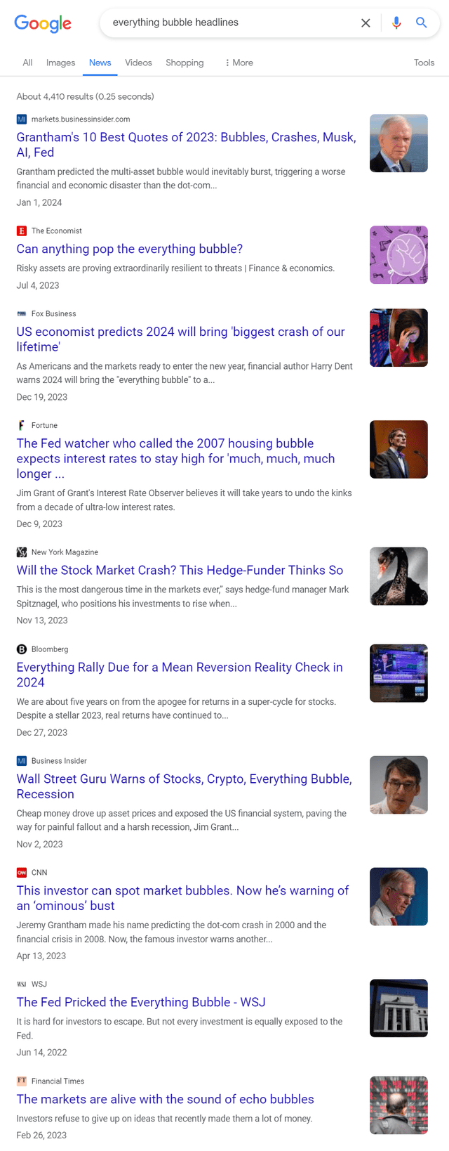 Everything Bubble Headline Search