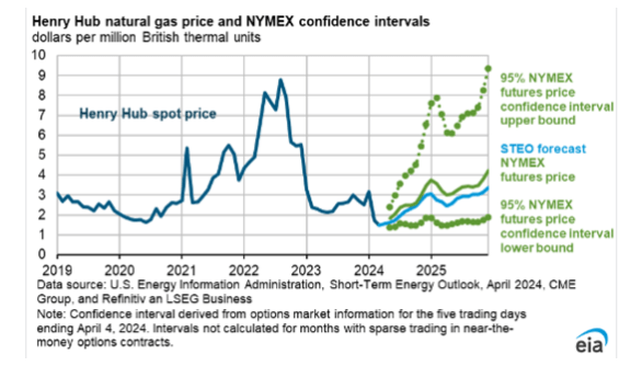EIA Henry Hub natural gas price forecast