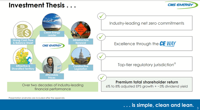 An overview of the investment thesis for CMS.