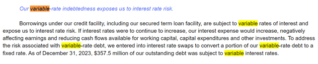 floating rate debt