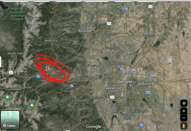 Central City, CO From Google Earth