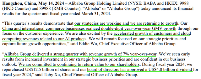 Alibaba Q4 FY2024 Earnings Presentation