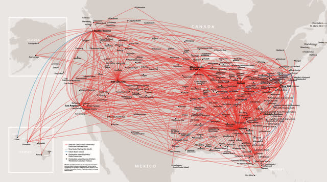 Delta domestic route map