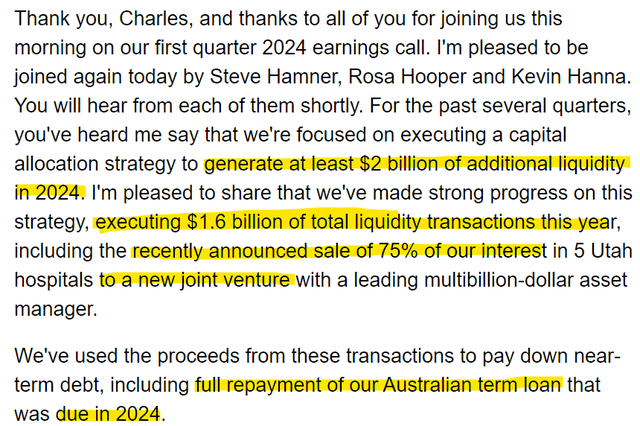 Medical Trust Characteristics Liquidity Comments