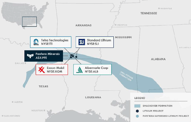 Standard Lithium, Exxon, XON, SLI, AALB, Albemarle, Exon Mobil, Tetra Technologies, TTI, Pantera Minerals