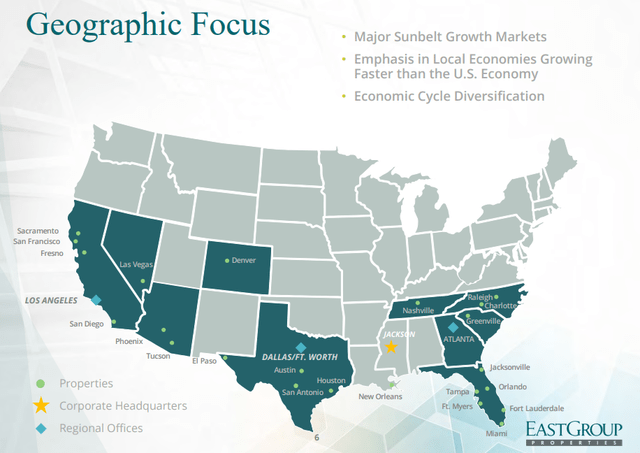 EGP's geographic focus