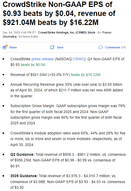 CrowdStrike's first-quarter earnings