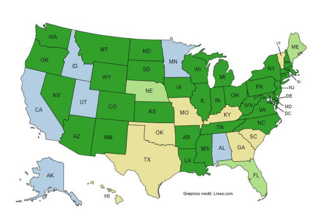 map of US