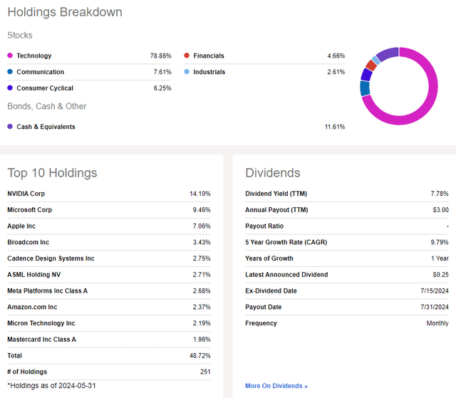 BST: Holdings & Dividend Information