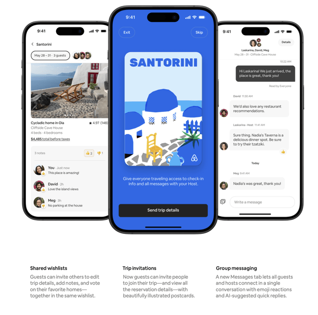 Airbnb new group features