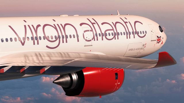 This image shows an Virgin Atlantic Airbus A330neo airplane.