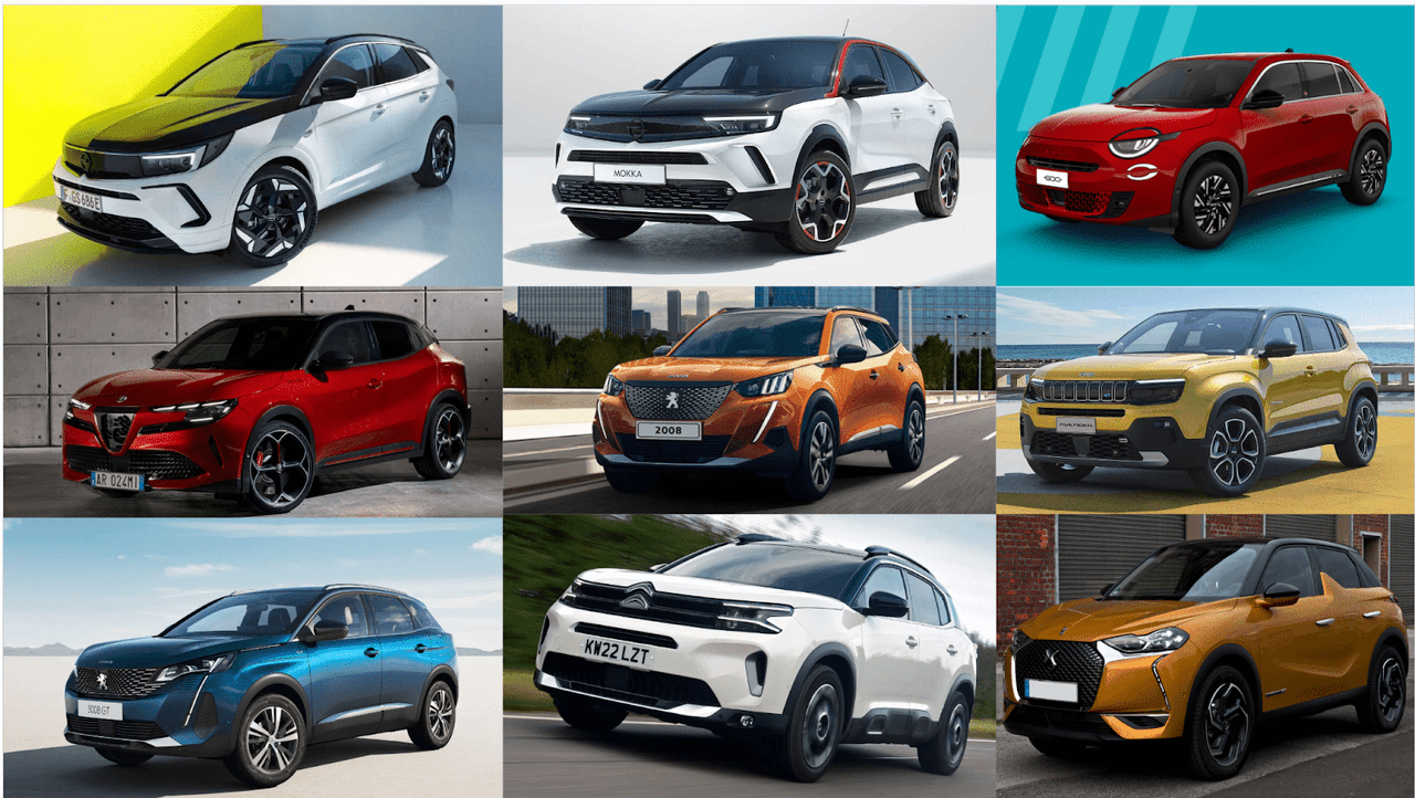 Stellantis' different cars, all based on the same platform
