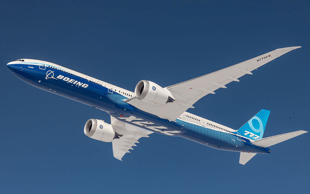 This image shows the Boeing 777-9 airplane.