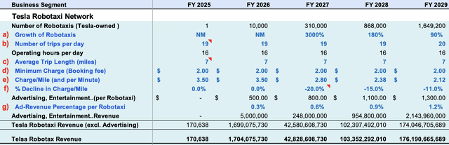 Financial Model for Robotaxi