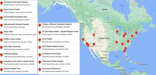 map of hospitals accepting patients for php