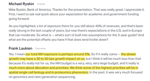 Management commentary on NIH