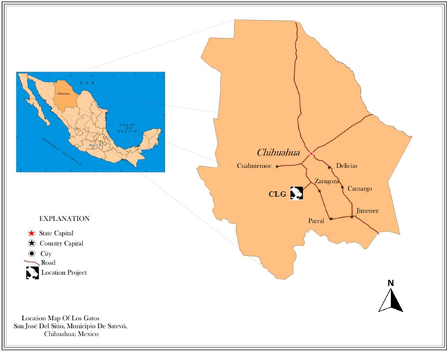 A map of mexico with a location Description automatically generated