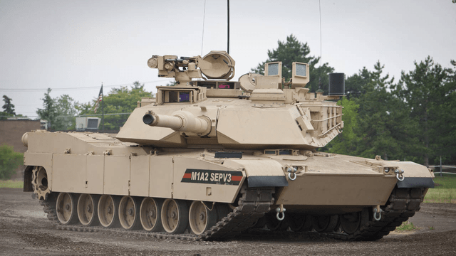 This image shows a M1 Abrams main battle tank.