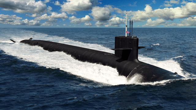 This image shows a submarine built by General Dynamics.