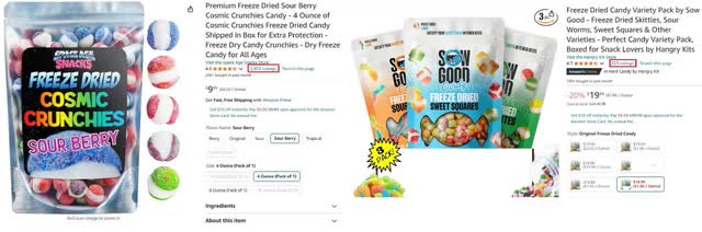 Cosmic Crunchies & Sow Good Amazon products