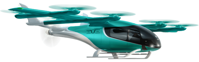 This image shows the Eve eVTOL urban air mobility concept.