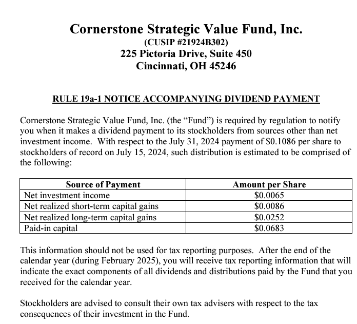 Buy Shares Of Cornerstone Strategic Value Fund, Reinvest For Income ...