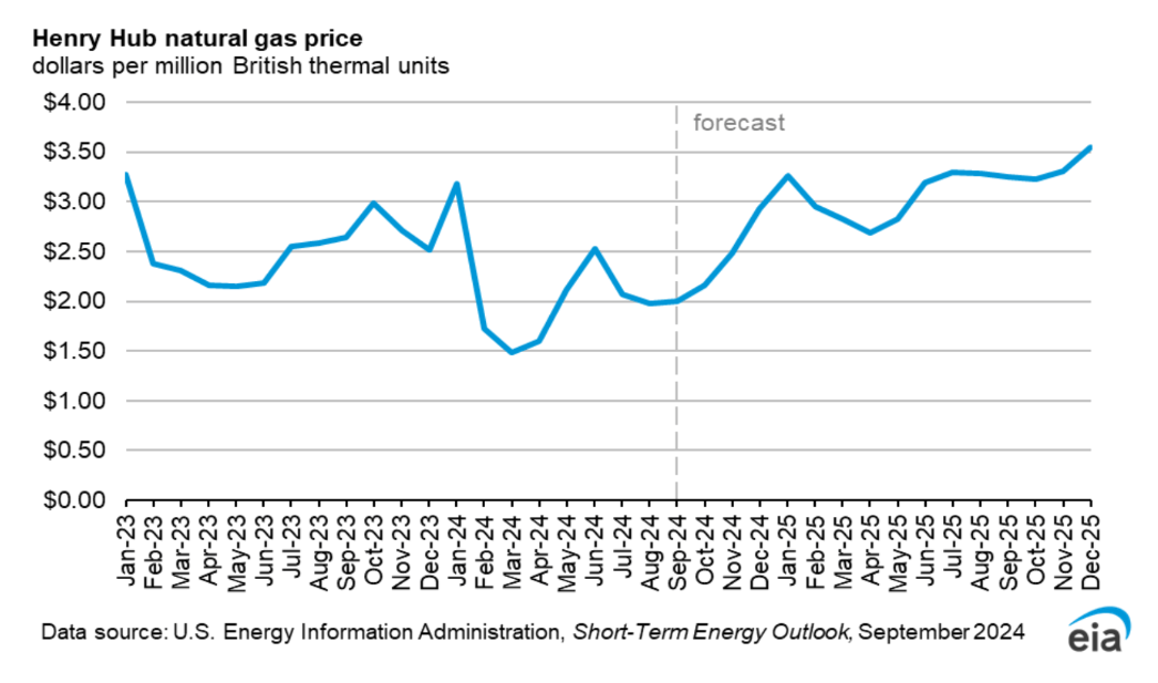 Henry Hub natural gas price