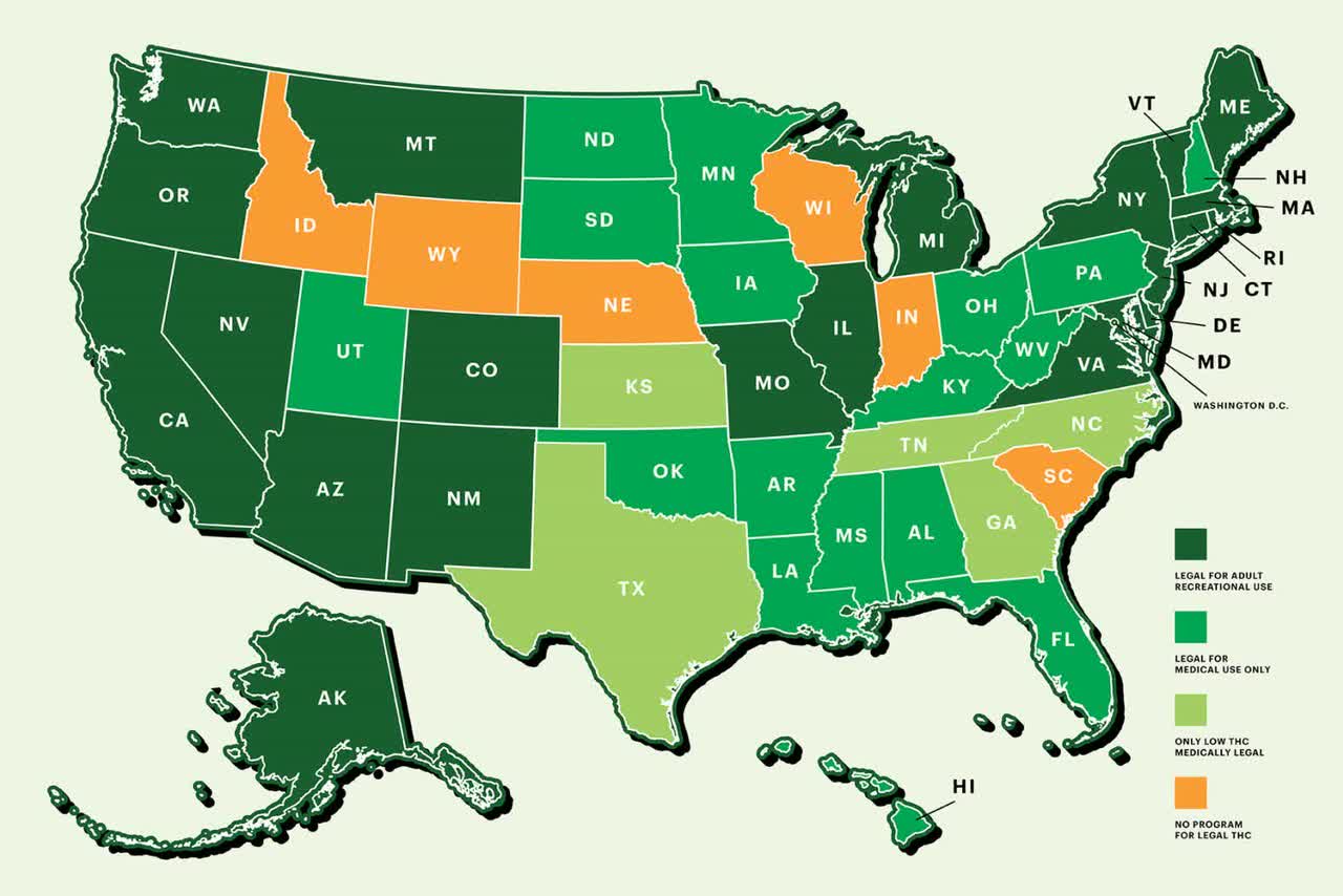 Weed Map: Status of Pot Legalization Across America