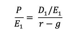 Justified P/E ratio