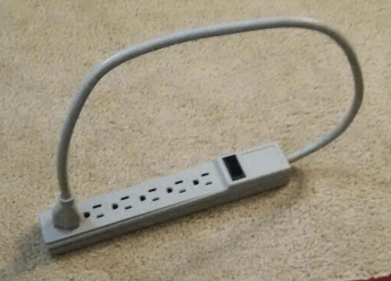 image of a power strip plugged into itself