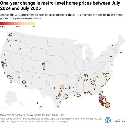 home price declines are beginning to spread across the country in the covid boom markets