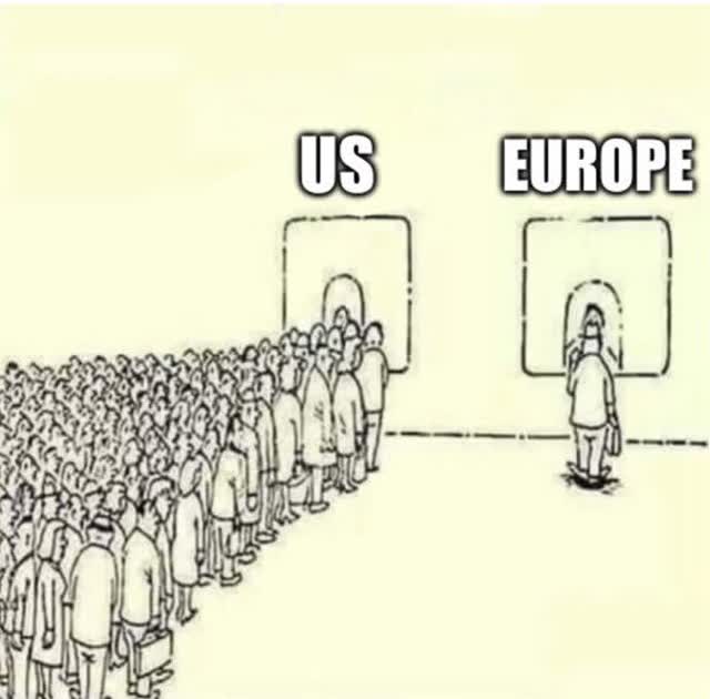 cartoon: US vs. Europe