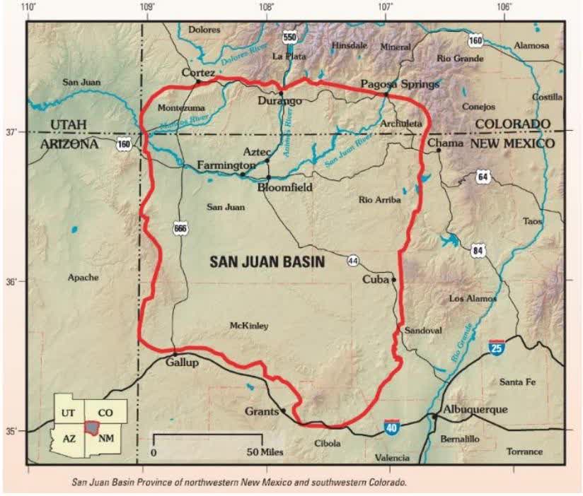 San Juan Basin map