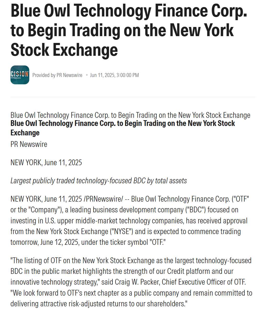 2 New Additions To The BDC World: HBDC And Blue Owl Technology Under The  Microscope | Seeking Alpha