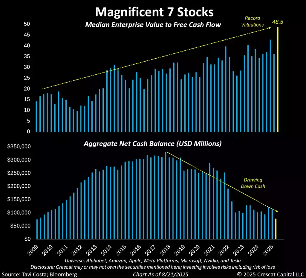 magnificent 7: median EV to FCF
