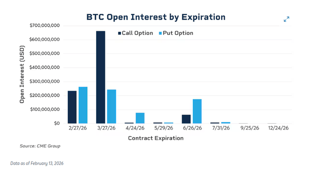 BTC open interest by expiration