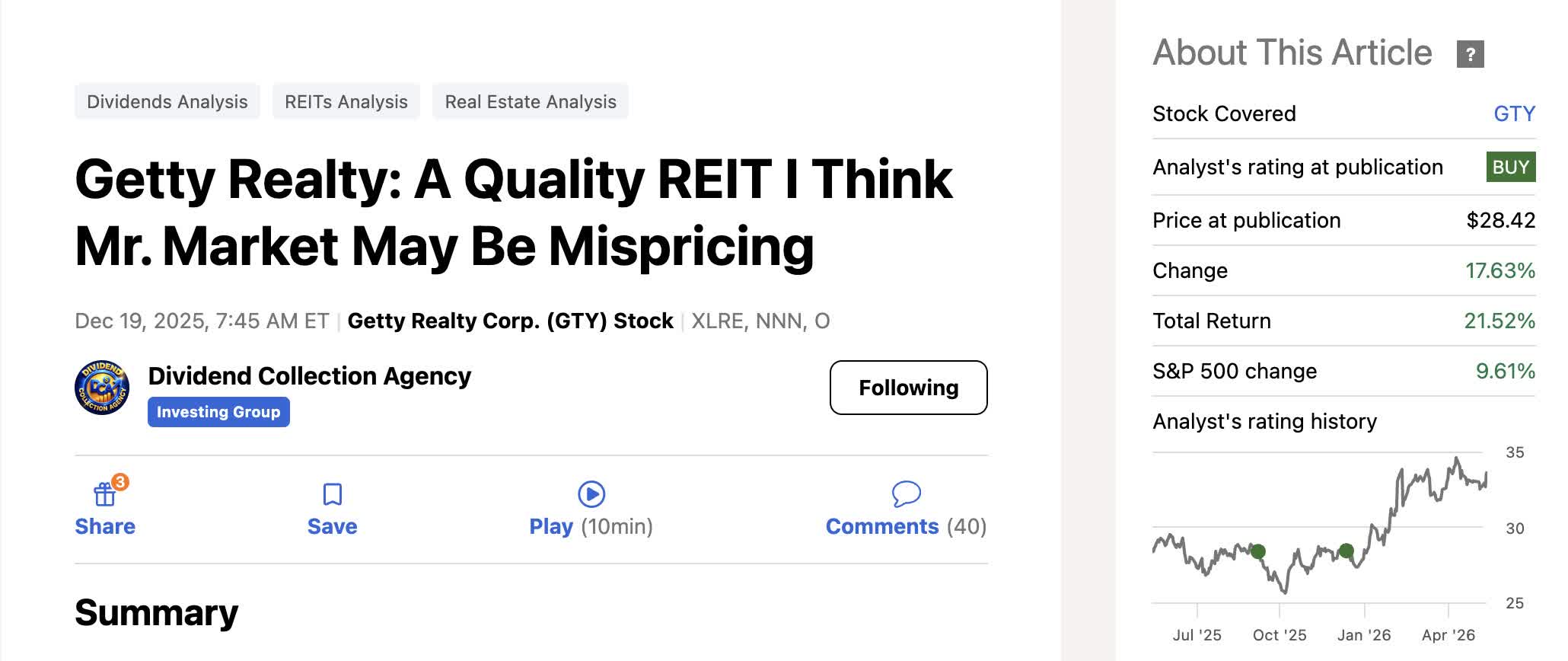 Getty Realty: Stable Income And Quiet Execution Support This Lesser-Known REIT
